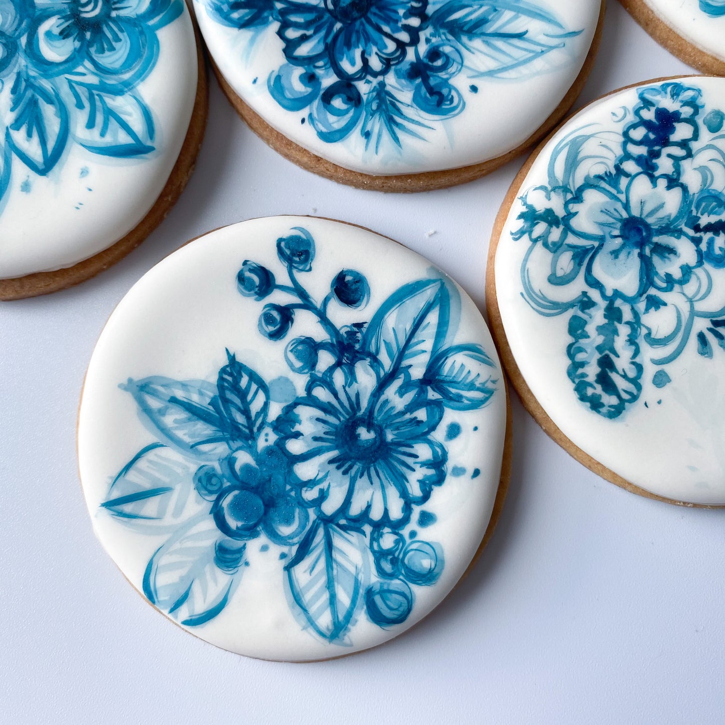 Hand-Painted Blue & White Biscuits