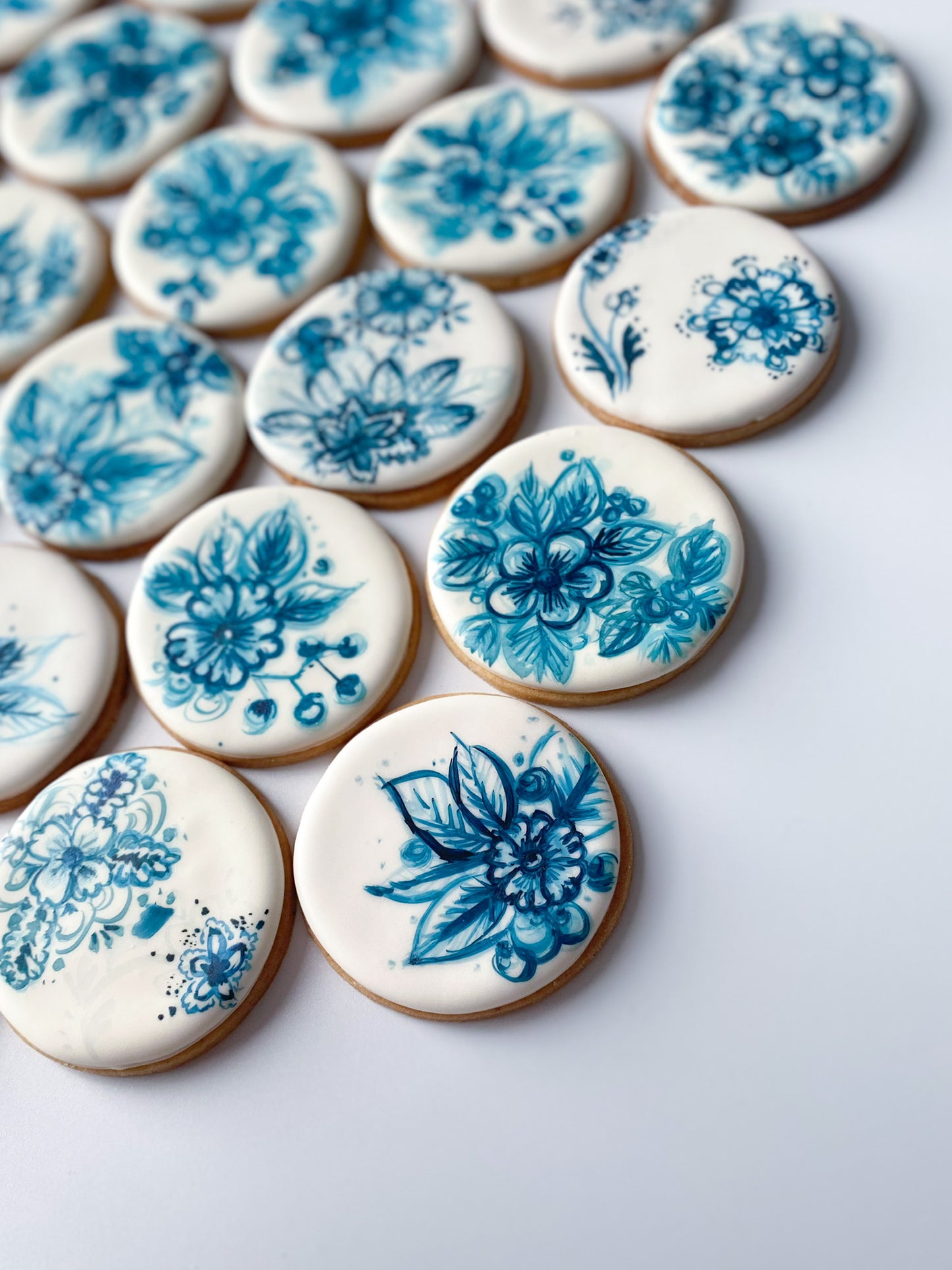 Hand-Painted Blue & White Biscuits